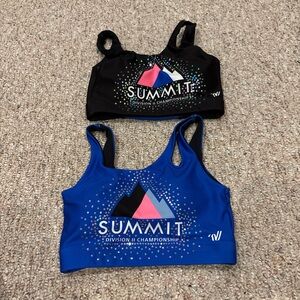 Two Women's XS Division 2 Summit Cheerleading Championship Sports Bras